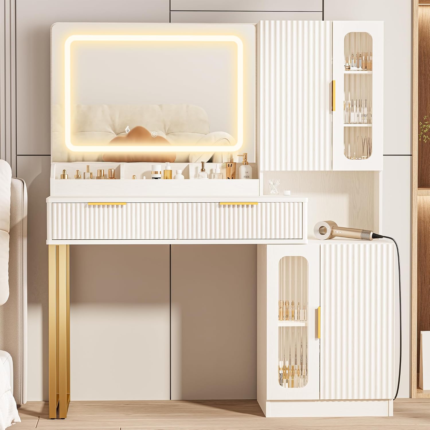 Dressing Table Vanity With Lighted Mirror - 42