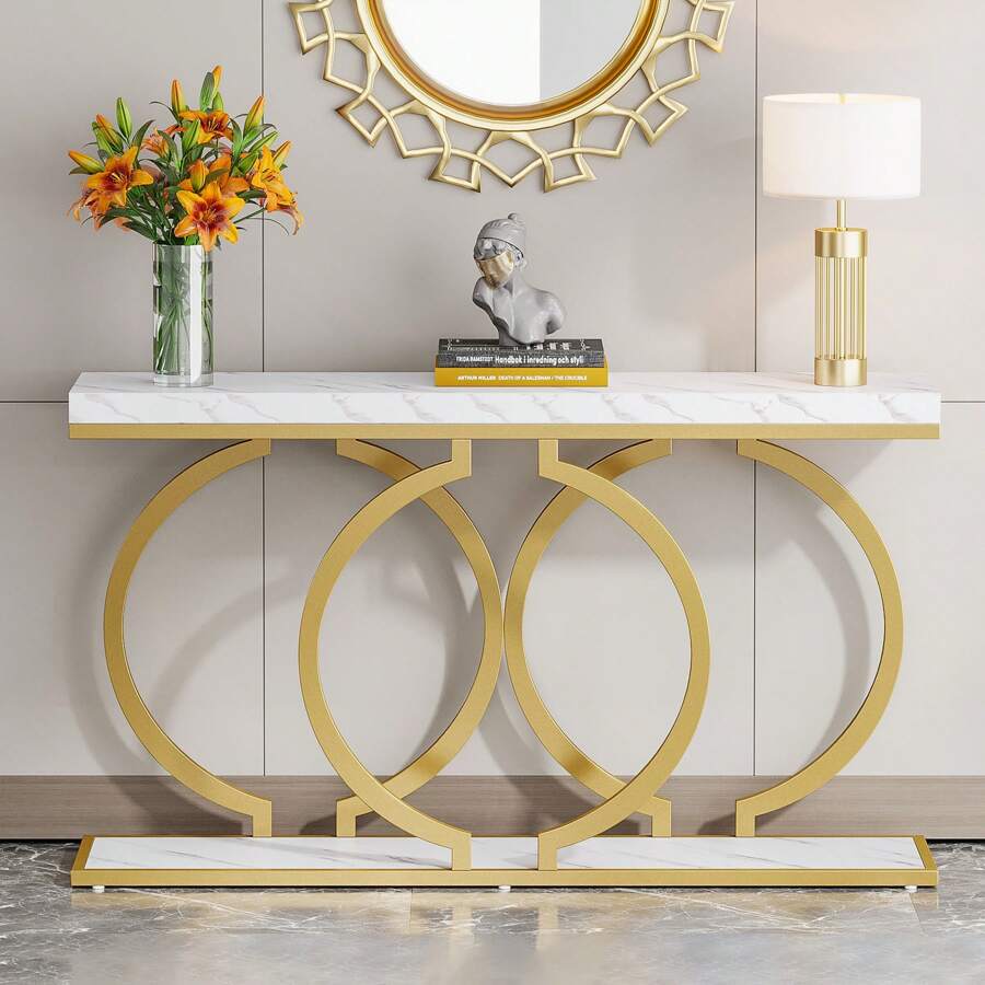 Sofas - Inch Modern Gold Console Table For