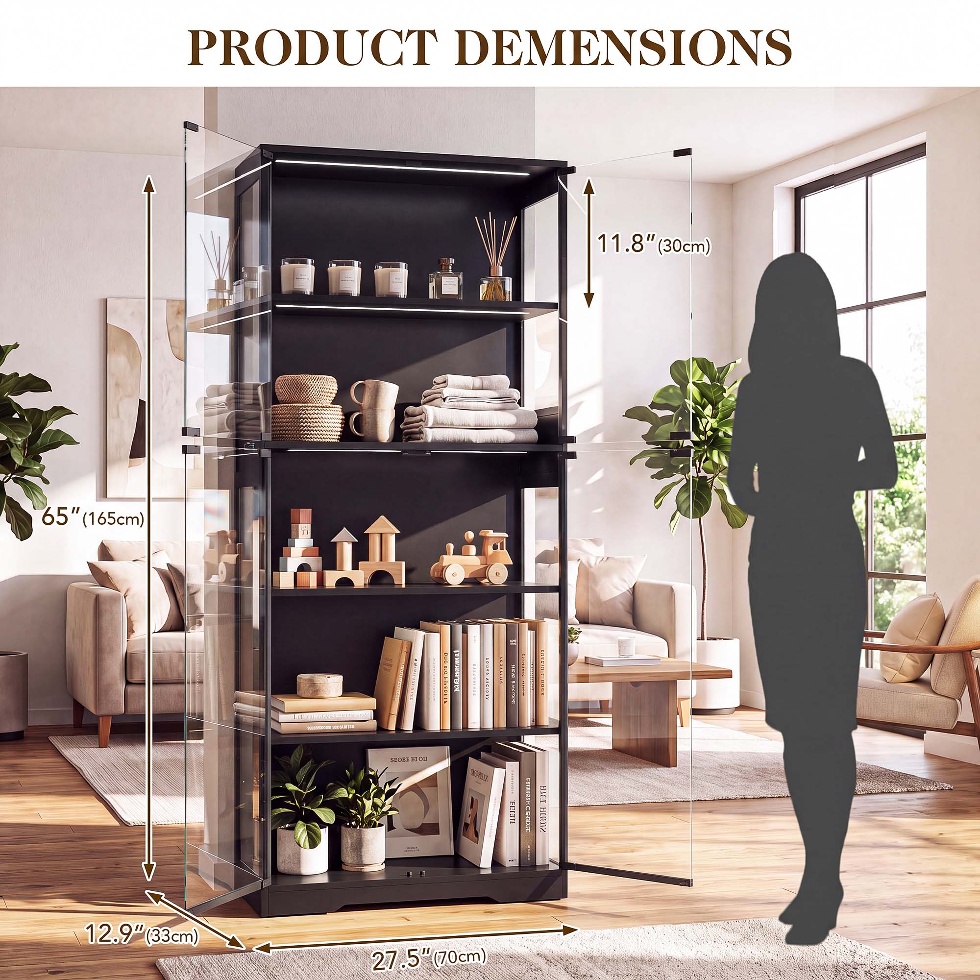 TCGBKAF 5‑Tier Display Cabinet - Storage 评论和价格