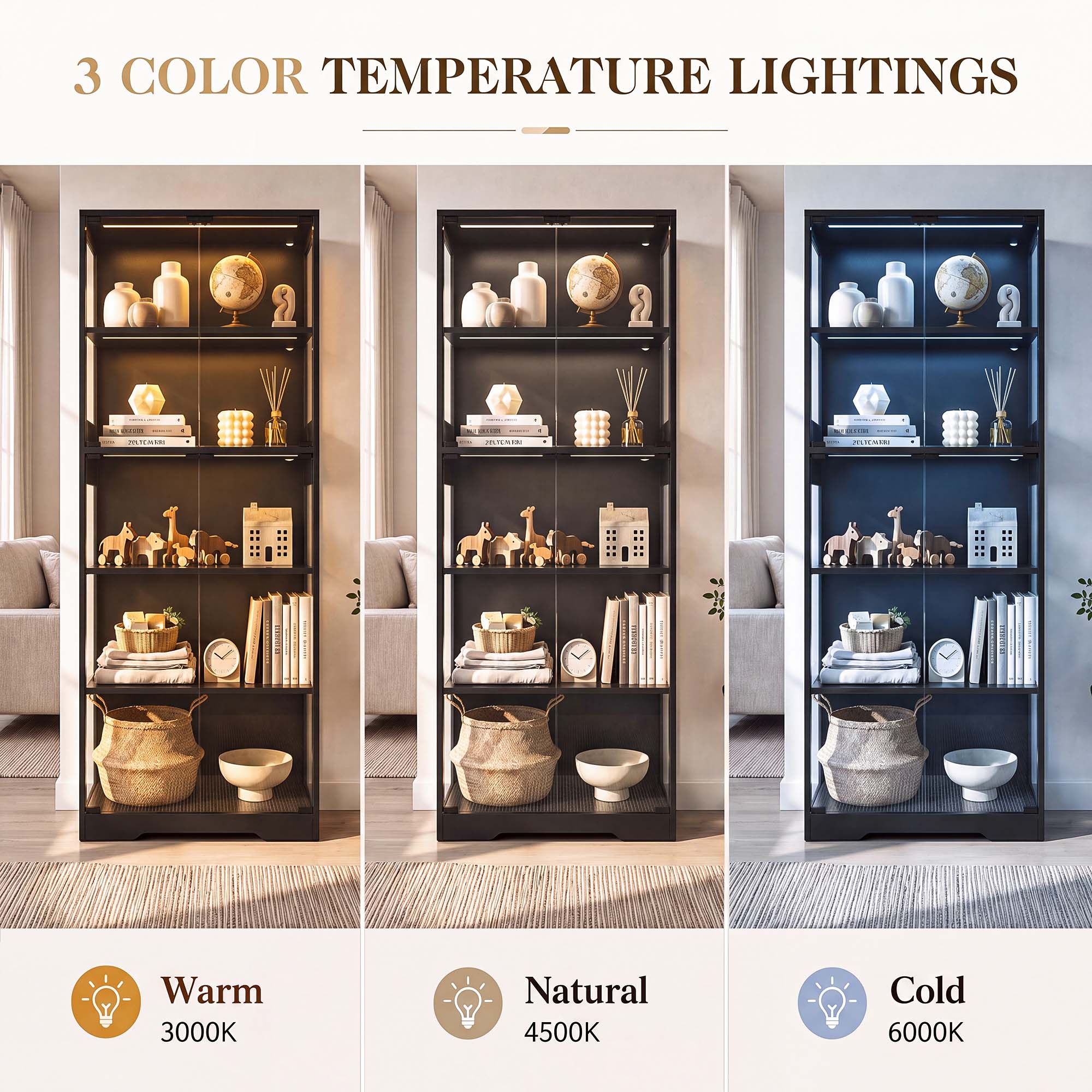 TCGBKAF 5‑Tier Display Cabinet - Storage 评论和价格