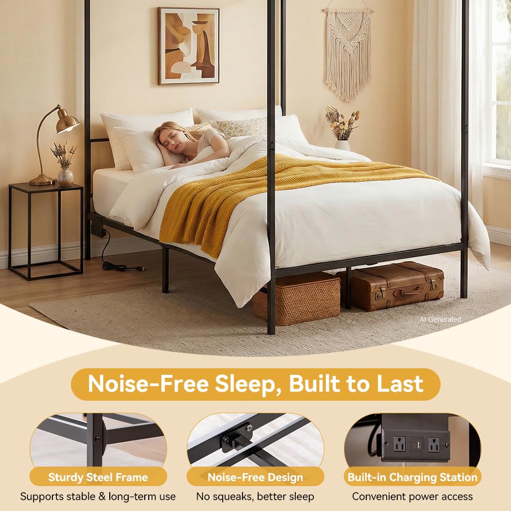 Canopy Bed Frame Queen Metal w - Canopy Bed Frame Metal Queen 评论和价格