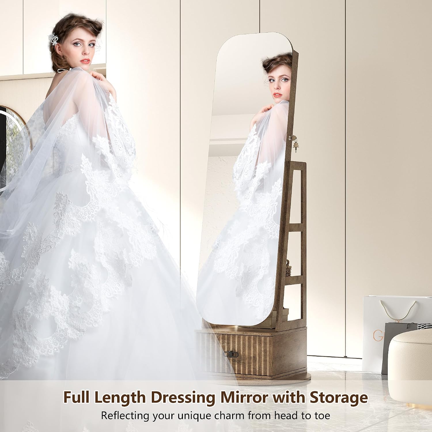 360 Swivel Jewelry Armoire Org - Full Length Mirror Jewelry Armoire 评论和价格