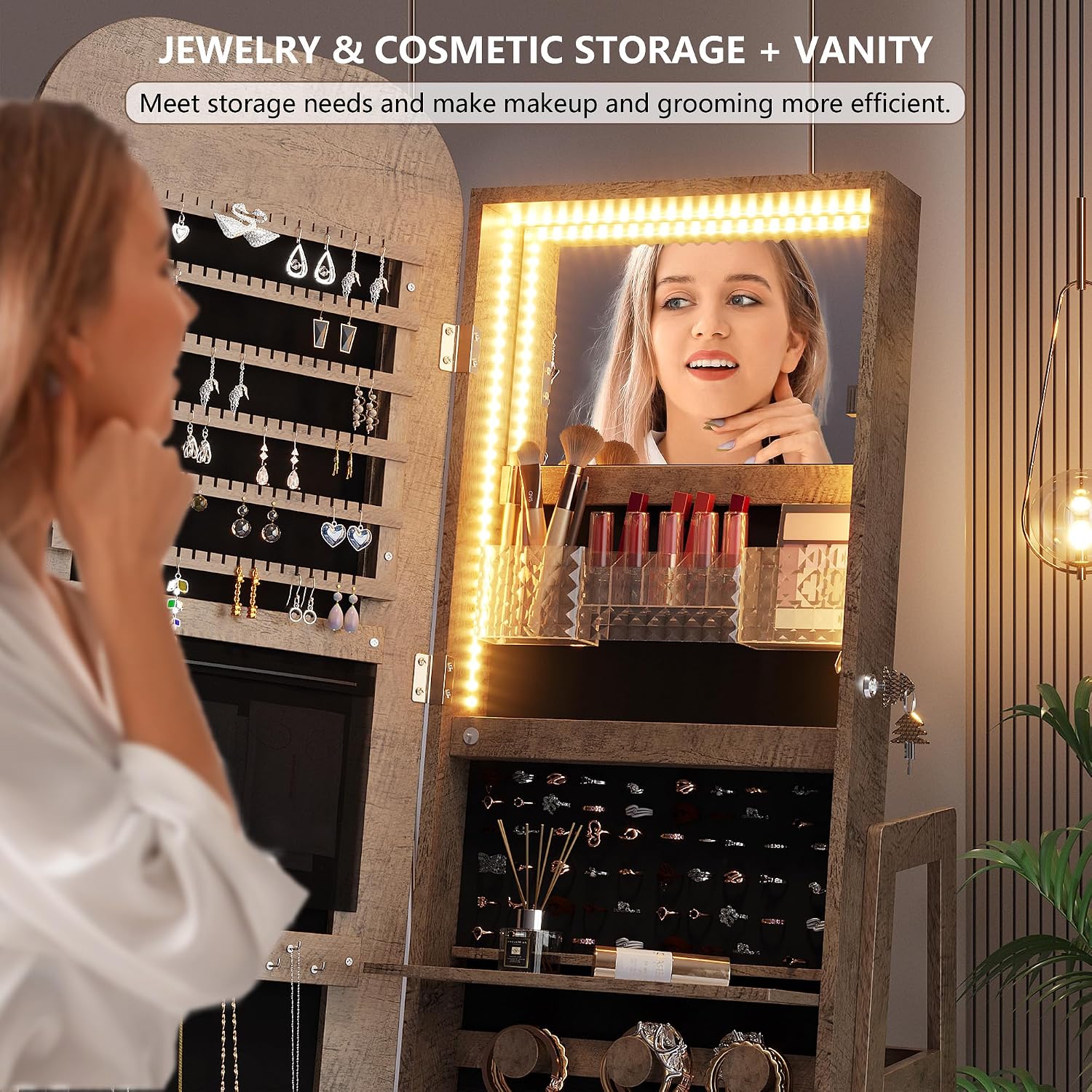 360 Swivel Jewelry Armoire Org - Full Length Mirror Jewelry Armoire 评论和价格