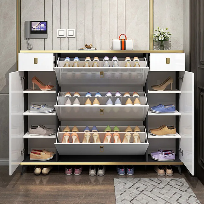 Ultra Thin Narrow Shoe Cabinet - Shoe Rack Cabinet Narrow Entryway 评论和价格
