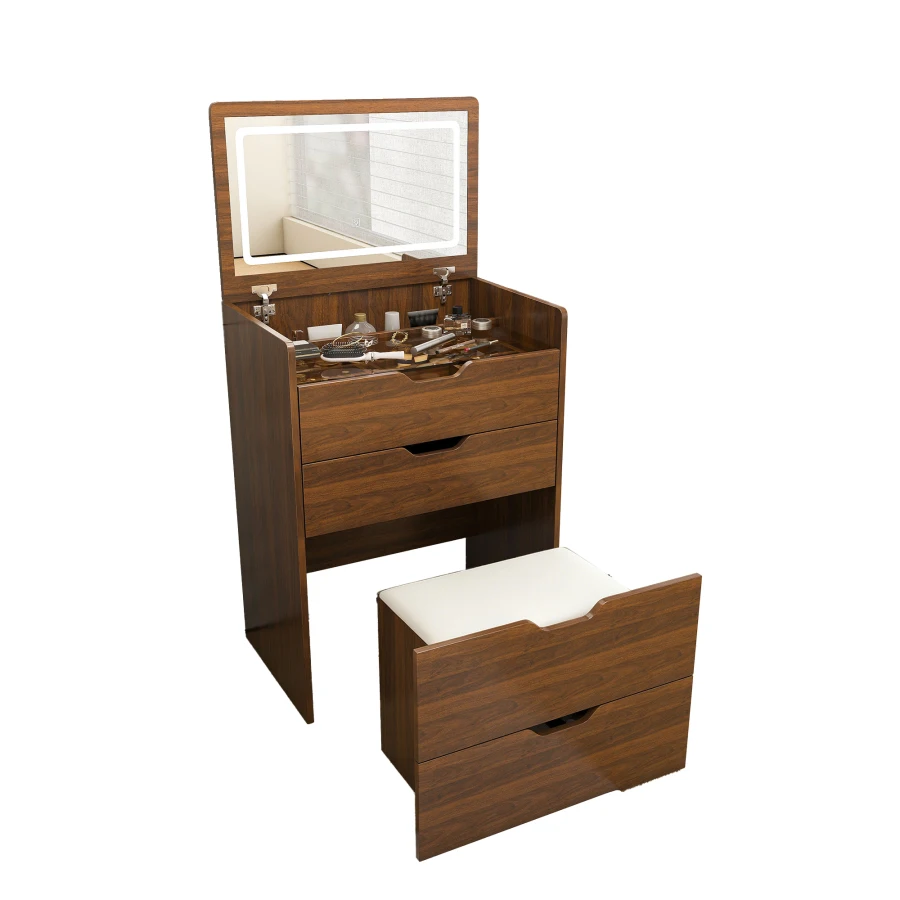 3-in-1 Vanity Desk with Flip T - Dressing Table Vanity With Lighted Mirror 评论和价格
