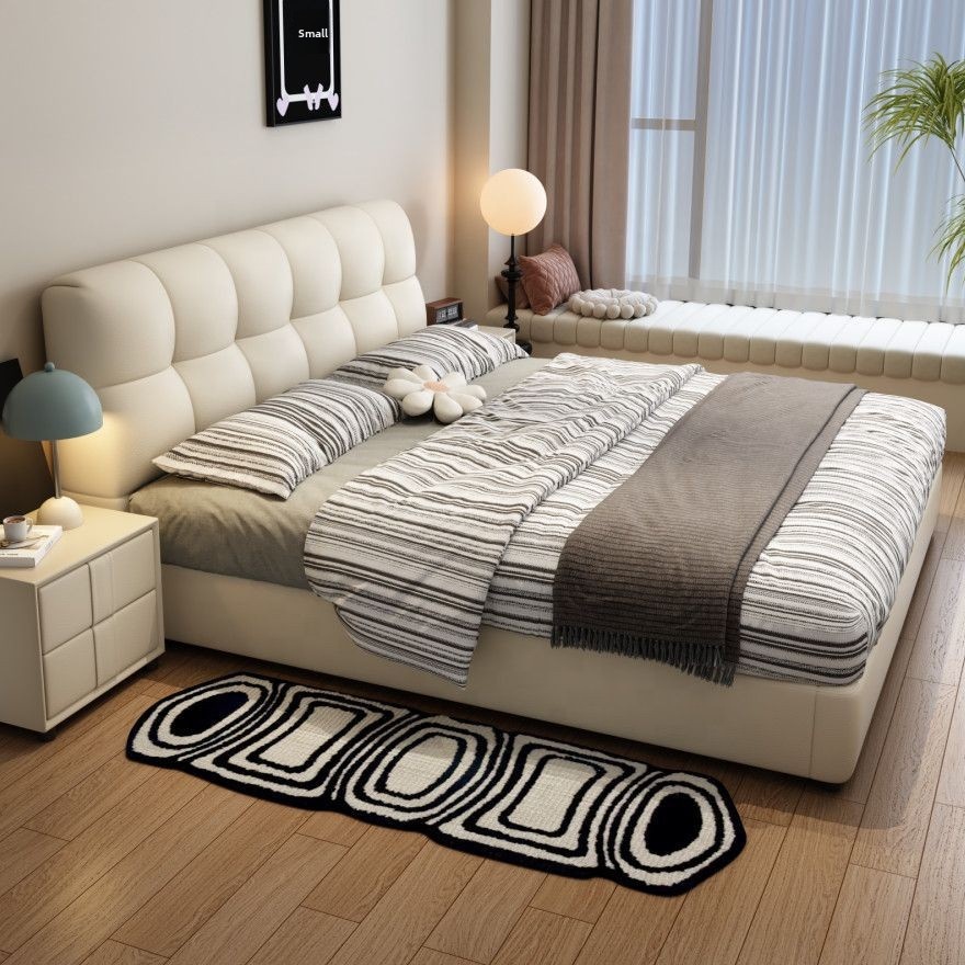 #Black Tufted Leather Storage  - King Size Bed Frame With Storage Drawers 评论和价格