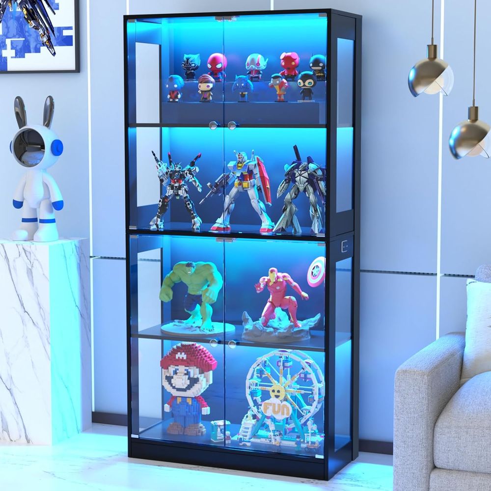 65 Glass Door Display Cabinet, - Storage 评论和价格