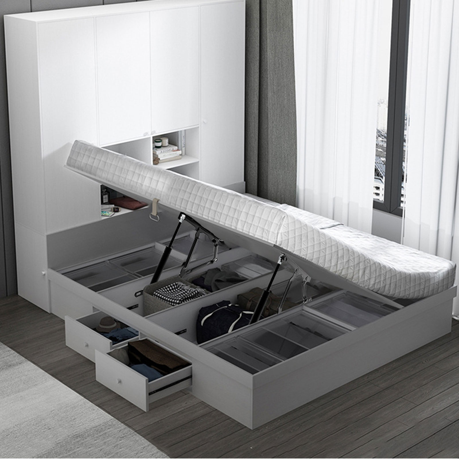 2Pcs Bed Lift Mechanism Hydrau - Gas Lift Storage Bed Hydraulic 评论和价格