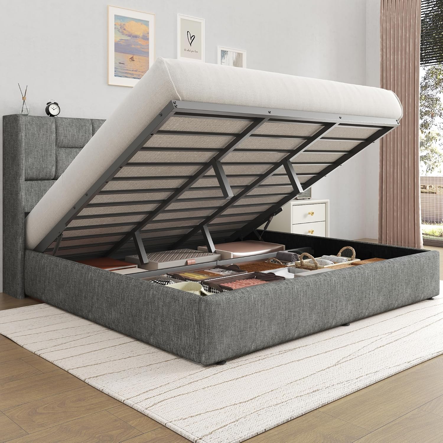 King Bed Frame Hydraulic Gas L - Gas Lift Storage Bed Hydraulic 评论和价格