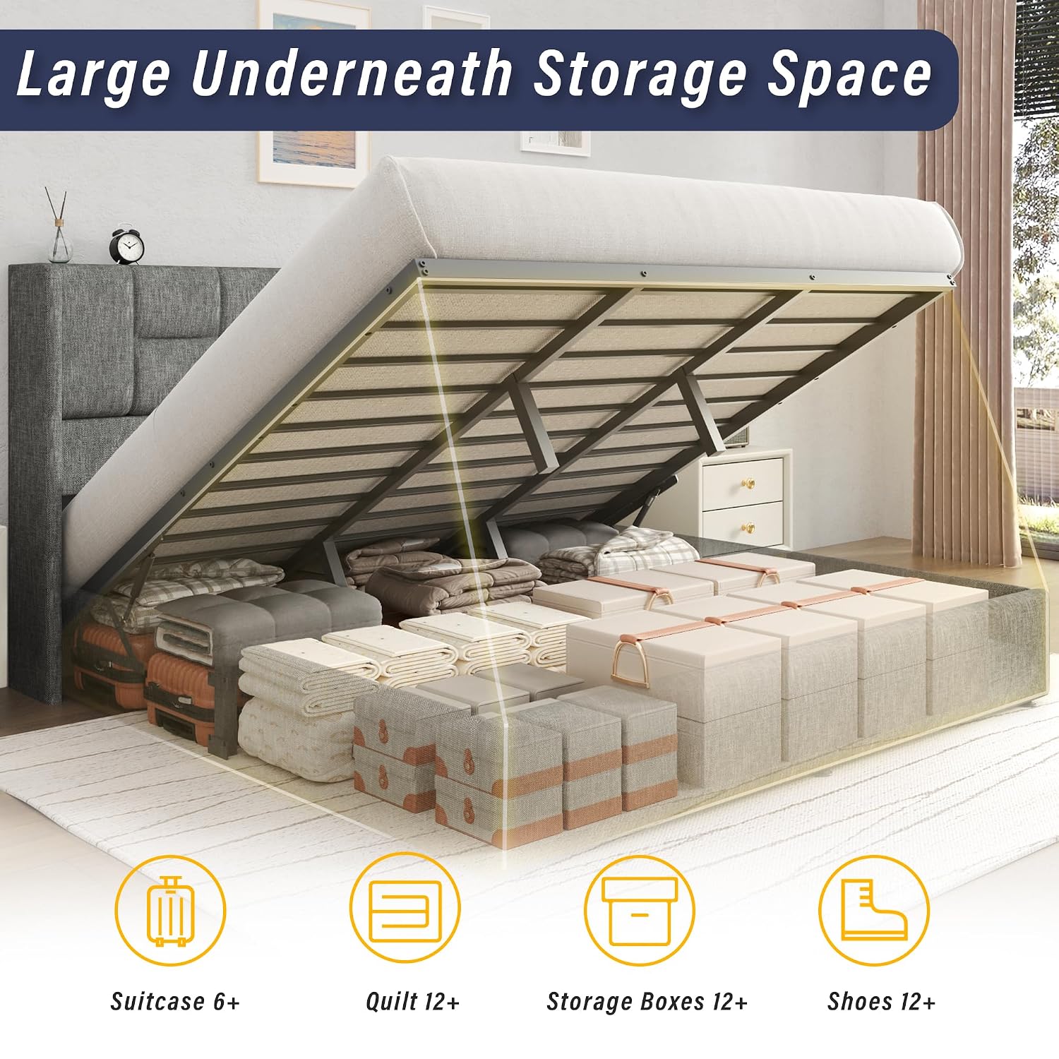 King Bed Frame Hydraulic Gas L - Gas Lift Storage Bed Hydraulic 评论和价格