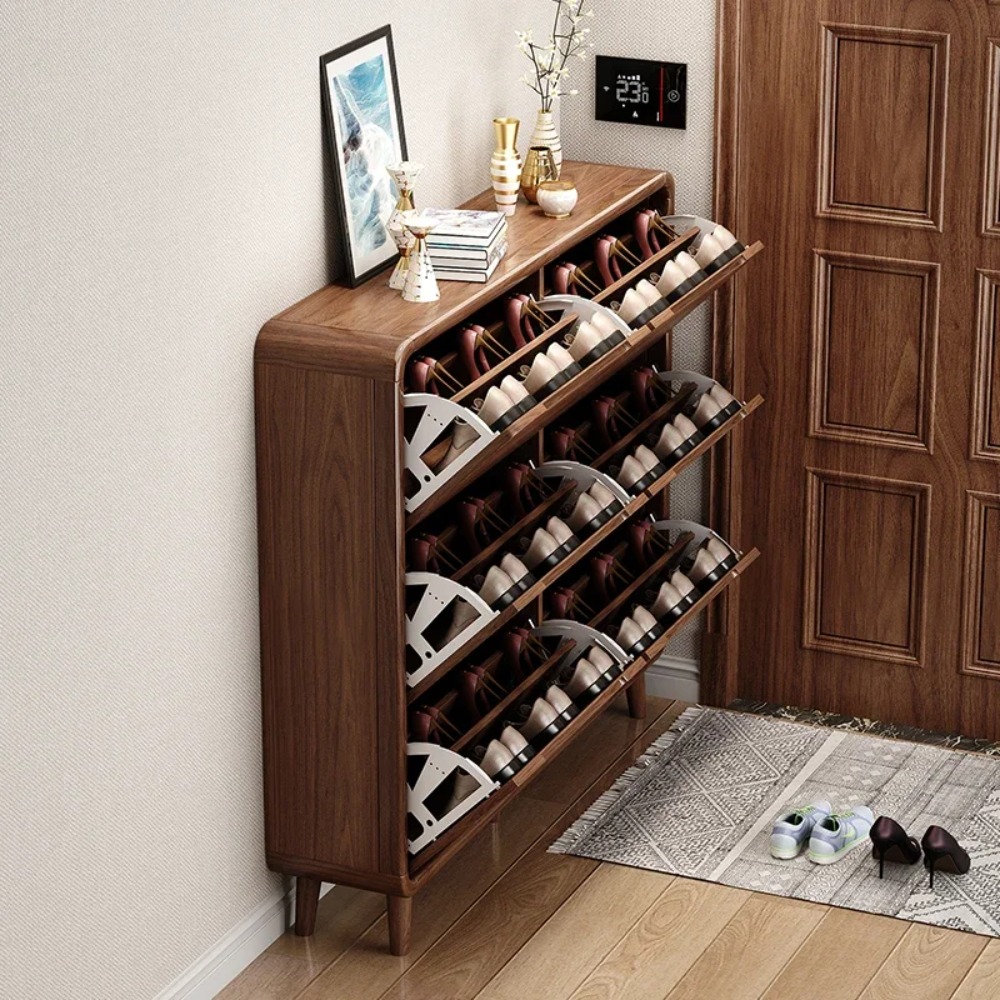 Slim Flip Door Shoe Cabinet Ru - Shoe Rack Cabinet Narrow Entryway 评论和价格
