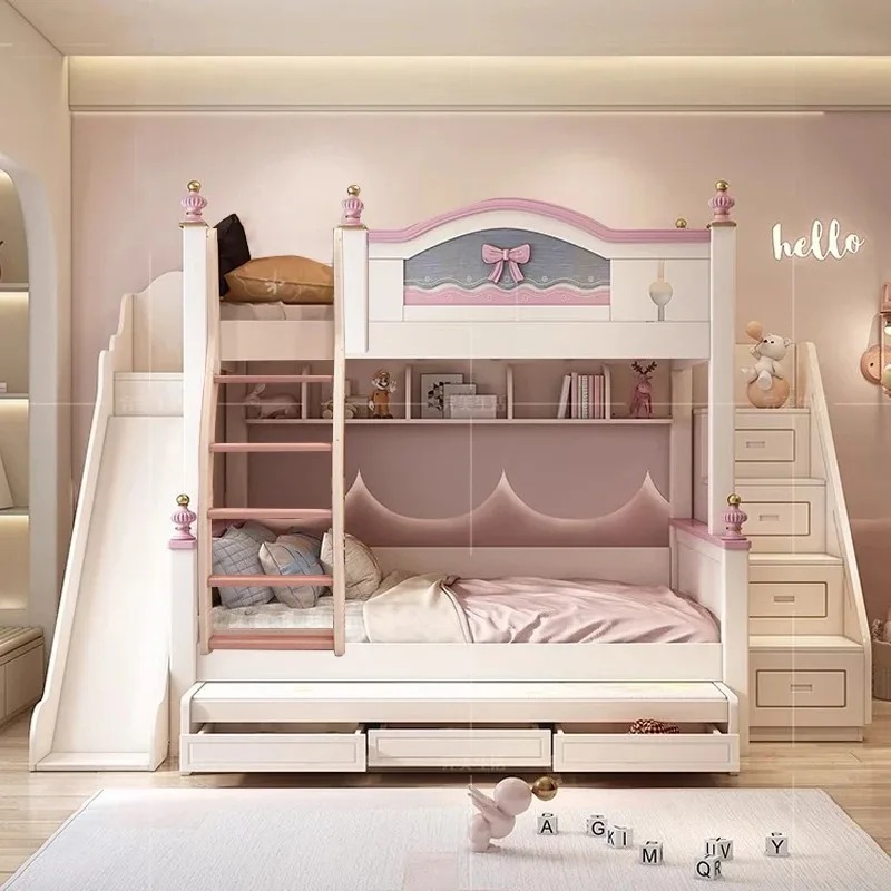 Cheap Customized Solid Wooden  - Bunk Bed With Stairs And Slide 评论和价格