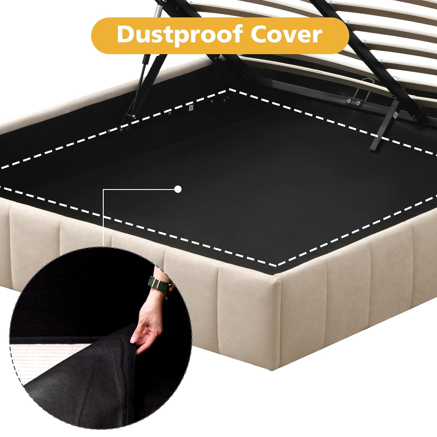 Full Size Lift Up Storage Bed  - Gas Lift Storage Bed Hydraulic 评论和价格