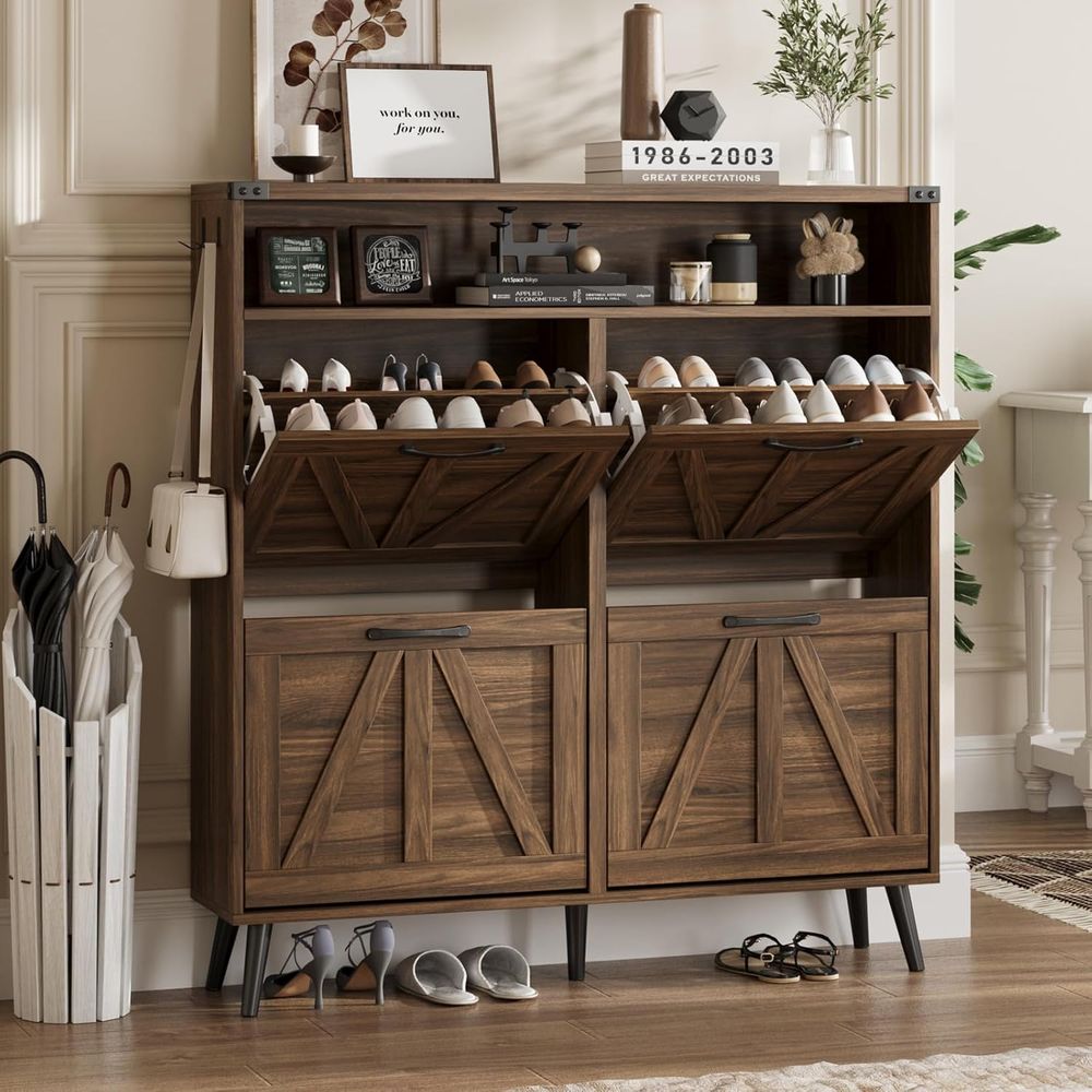 Shoe Cabinet with 4 lip Ders,a - Shoe Rack Cabinet Narrow Entryway 评论和价格