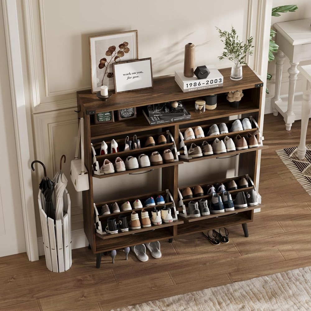 Shoe Cabinet with 4 lip Ders,a - Shoe Rack Cabinet Narrow Entryway 评论和价格