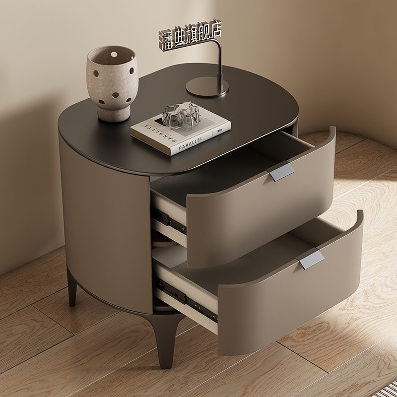 Luxury Nightstands Microfiber  - Solid Wood Nightstand 2 Drawers 评论和价格