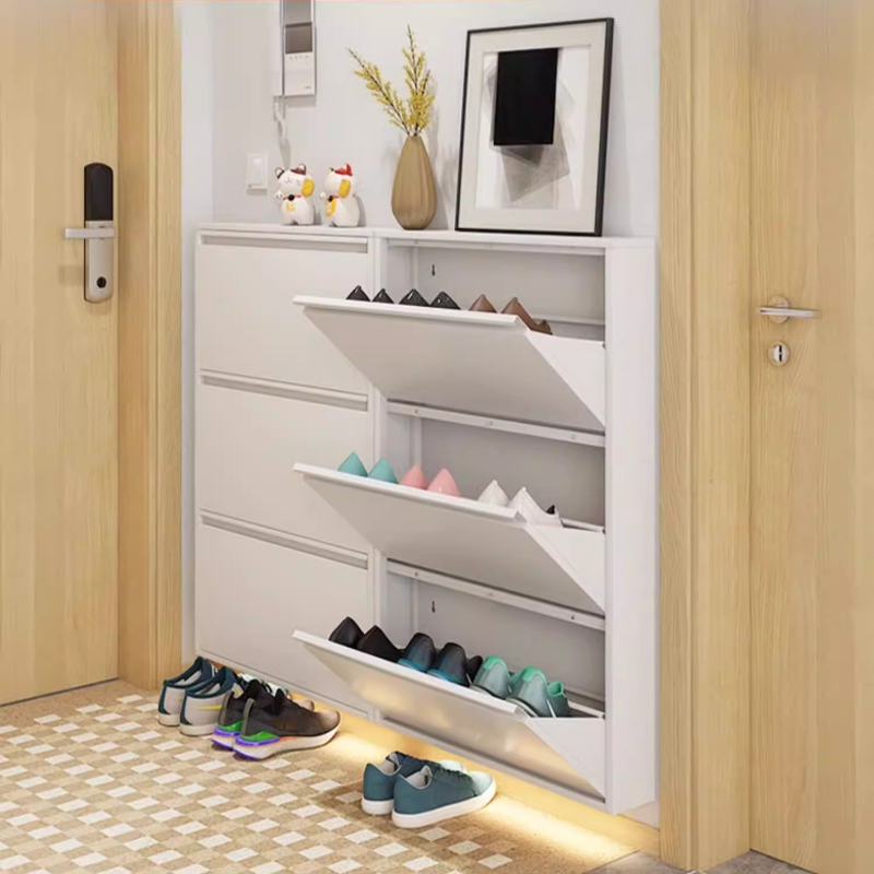 Modern Slim Shoe Cabinet, Larg - Shoe Rack Cabinet Narrow Entryway 评论和价格