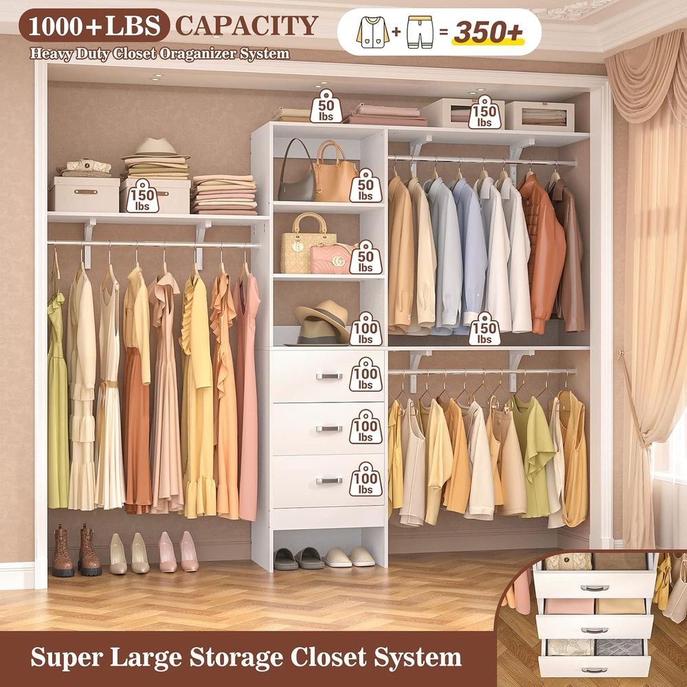 8T Closet System, 96'' Closet  - Bedroom Furniture 评论和价格