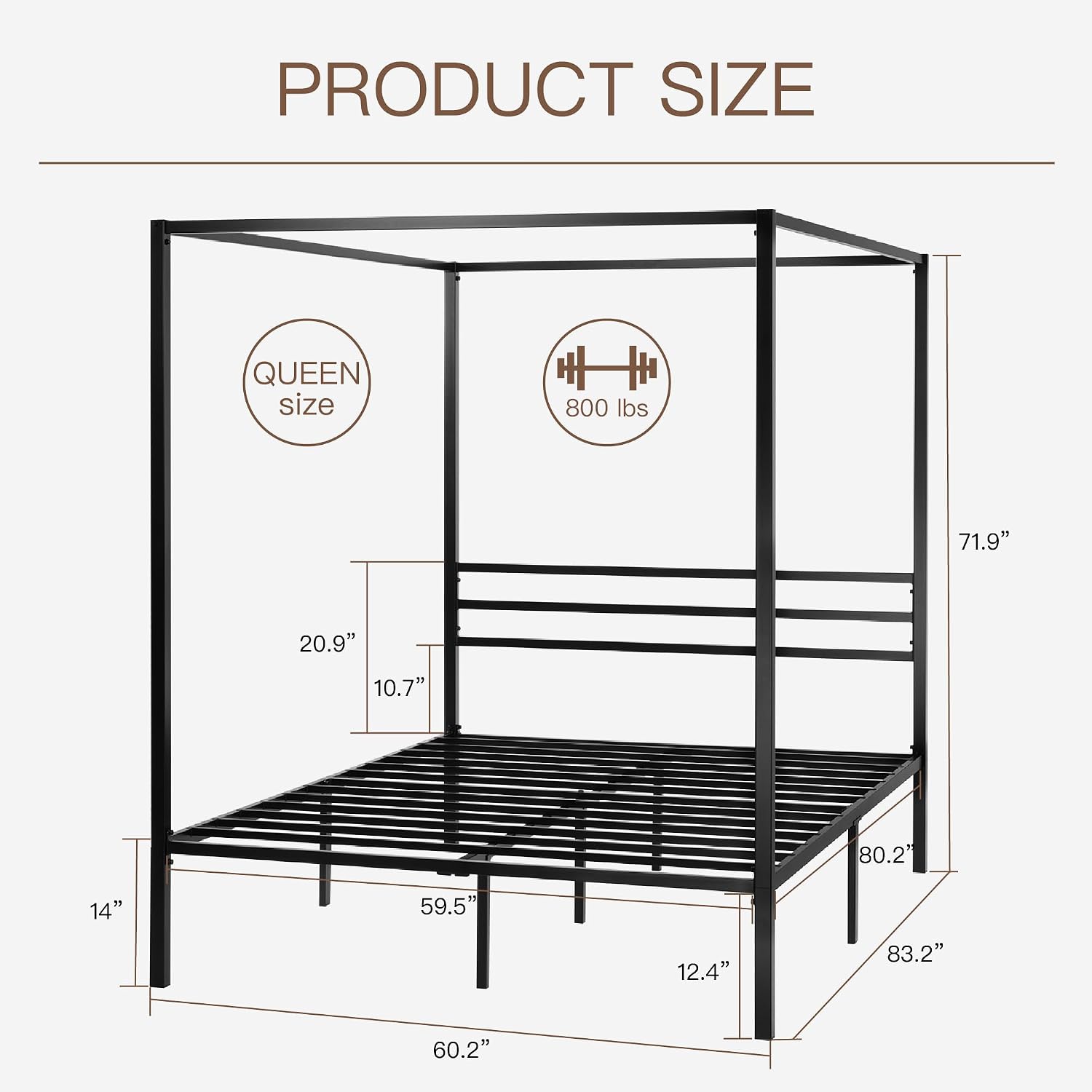 Metal Canopy Bed Frame Queen S - Canopy Bed Frame Metal Queen 评论和价格