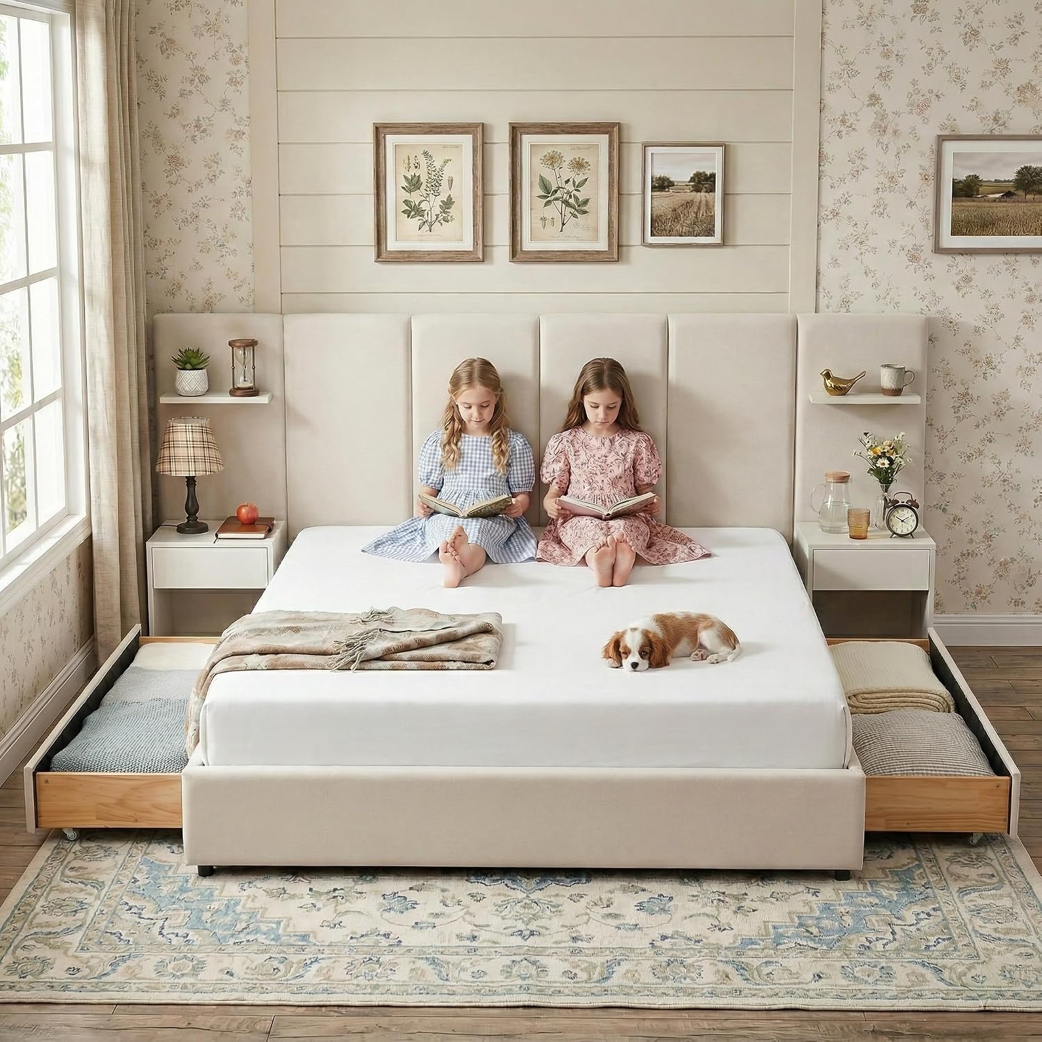 King Size Bed Frame with Stora - King Size Bed Frame With Storage Drawers 评论和价格
