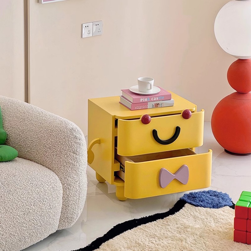 Cartoon Bedside Table,Home Fur - Solid Wood Nightstand 2 Drawers 评论和价格