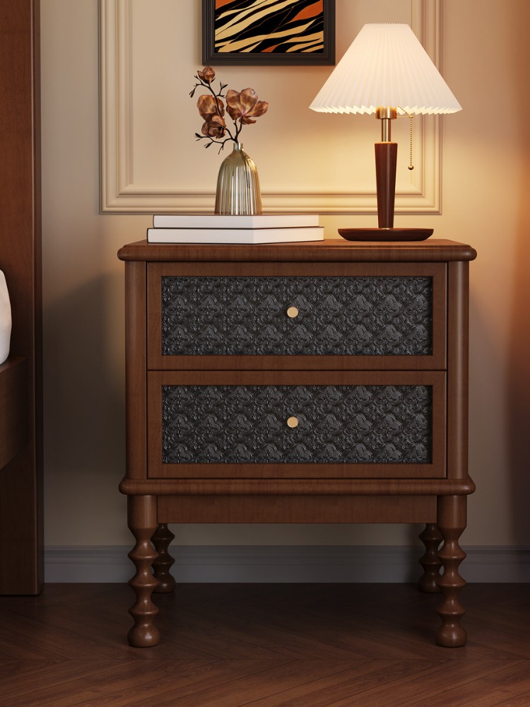 Vintage Nightstands Printed Gl - Solid Wood Nightstand 2 Drawers 评论和价格