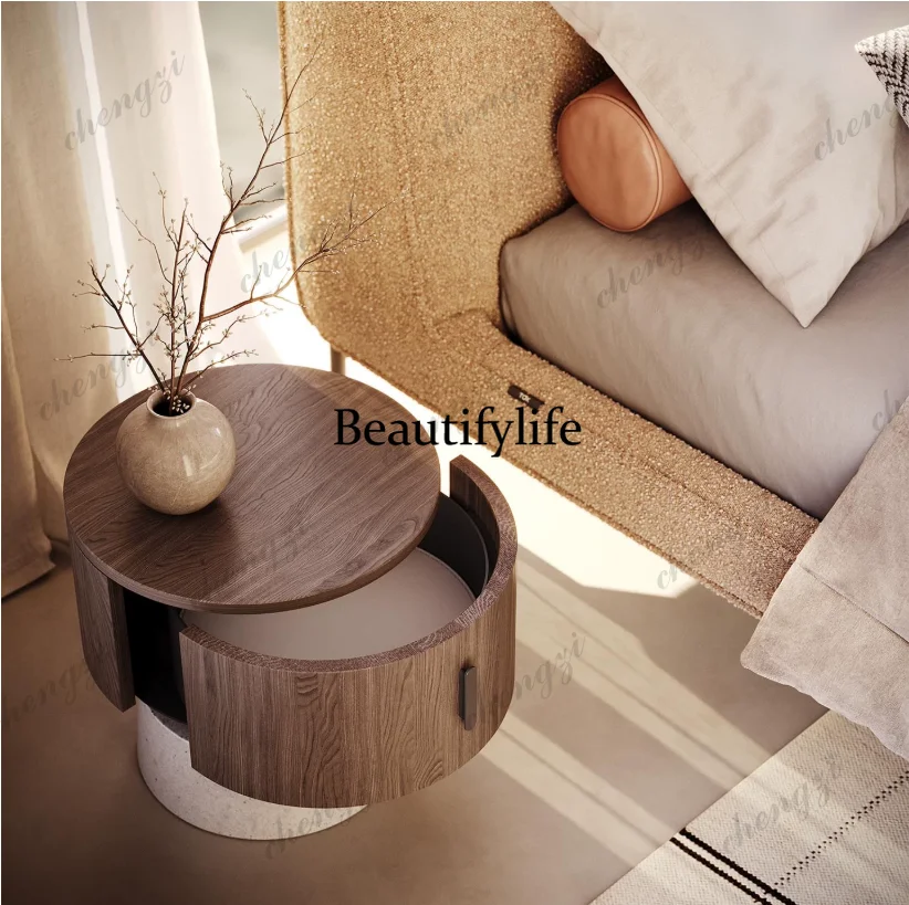 C178Round solid wood bedside t - Storage 评论和价格