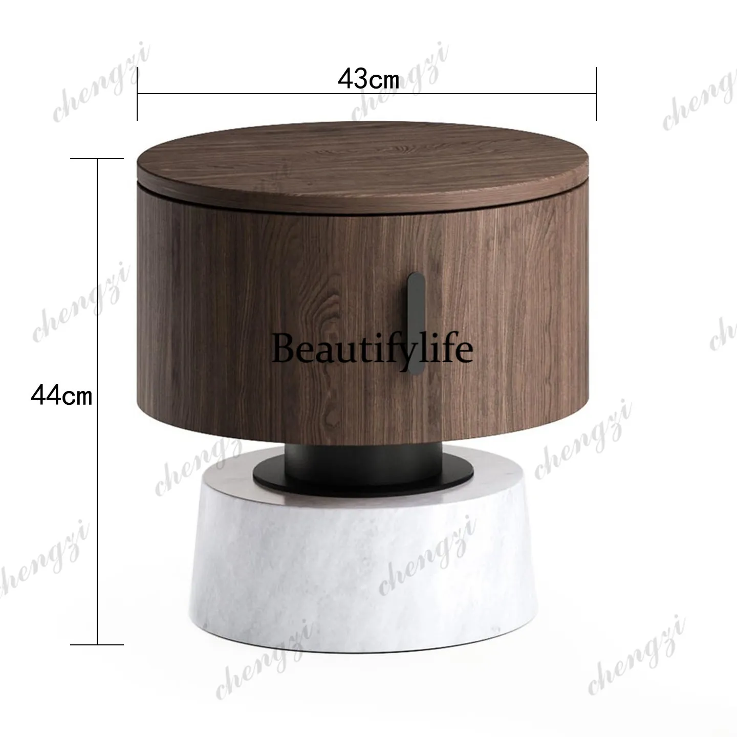 C178Round solid wood bedside t - Storage 评论和价格