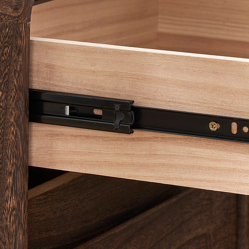 Retro Solid Wood Bedroom Night - Solid Wood Nightstand 2 Drawers 评论和价格