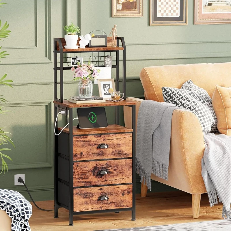 40'' Tall Nightstand With Char - Solid Wood Nightstand 2 Drawers 评论和价格