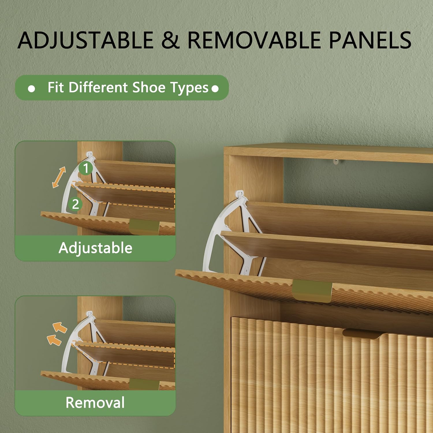 Shoe Cabinet 3 Flip Drawers, 5 - Shoe Rack Cabinet Narrow Entryway 评论和价格