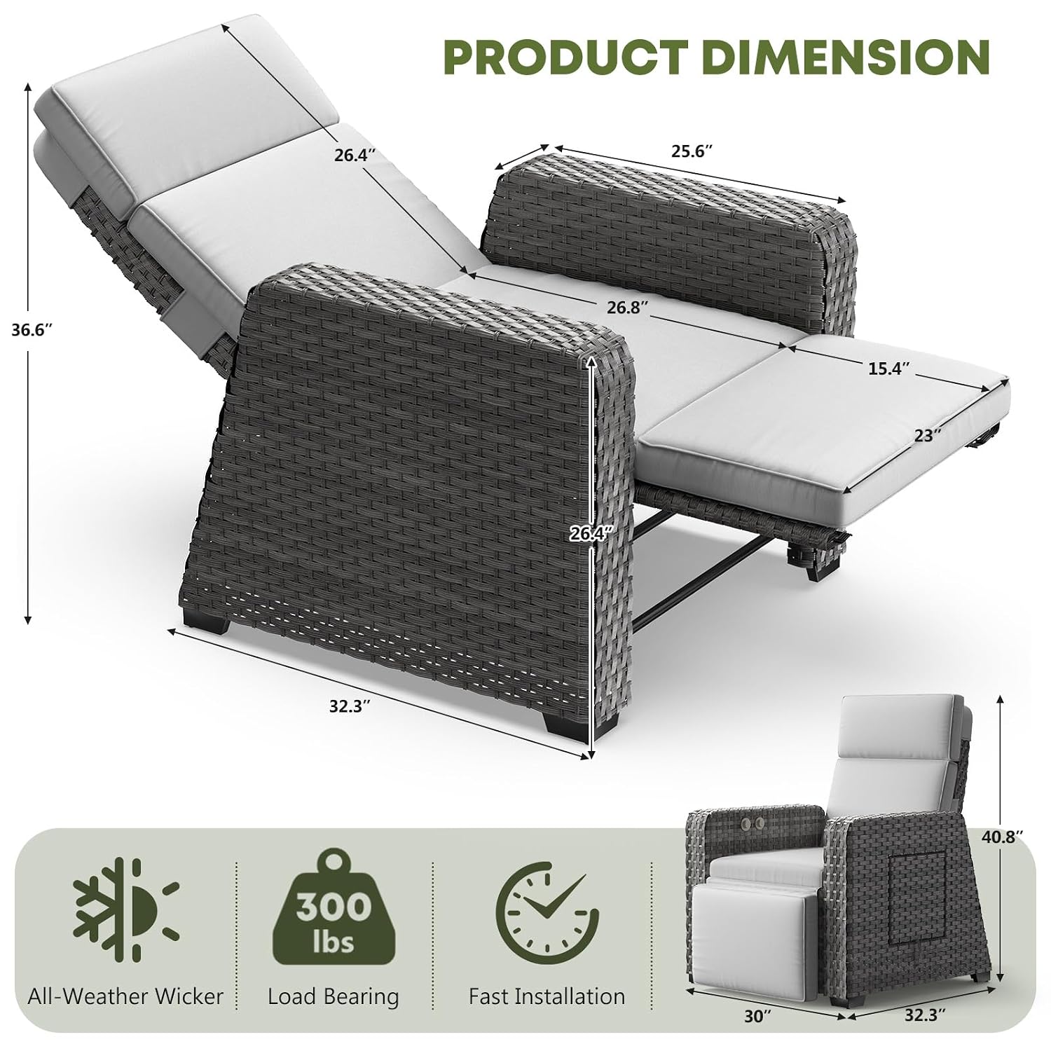 Outdoor Recliner Independent D - Chairs 评论和价格
