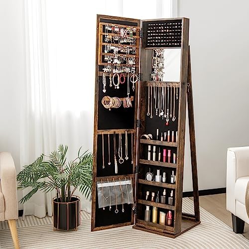 Jewelry Armoire with Full Leng - Full Length Mirror Jewelry Armoire 评论和价格