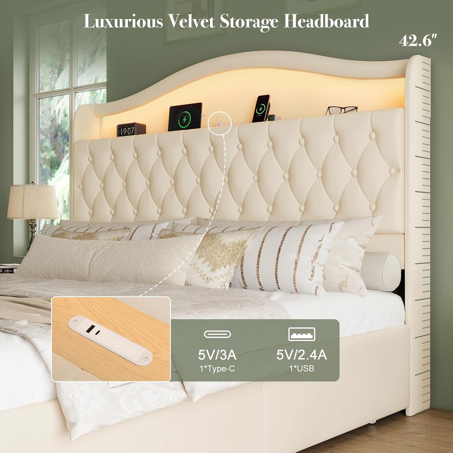 King Size Platform Bed Frame W - King Size Bed Frame With Storage Drawers 评论和价格