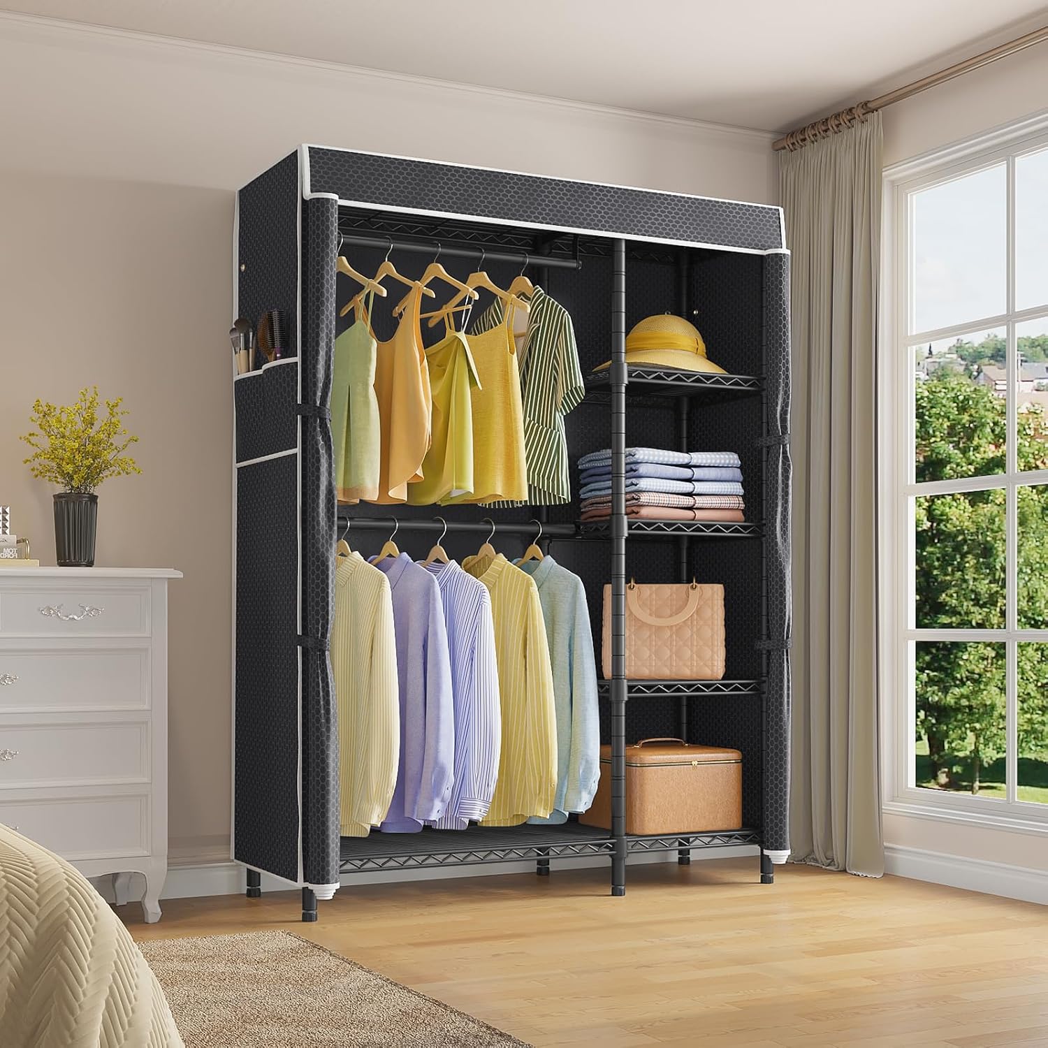 Portable Closet Wardrobe Heavy - Wardrobe Closet Portable Fabric Cover 评论和价格