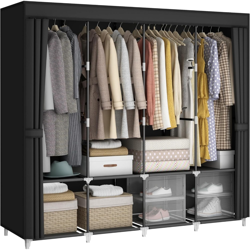 US Shipping Portable Closet Wa - Wardrobe Closet Portable Fabric Cover 评论和价格
