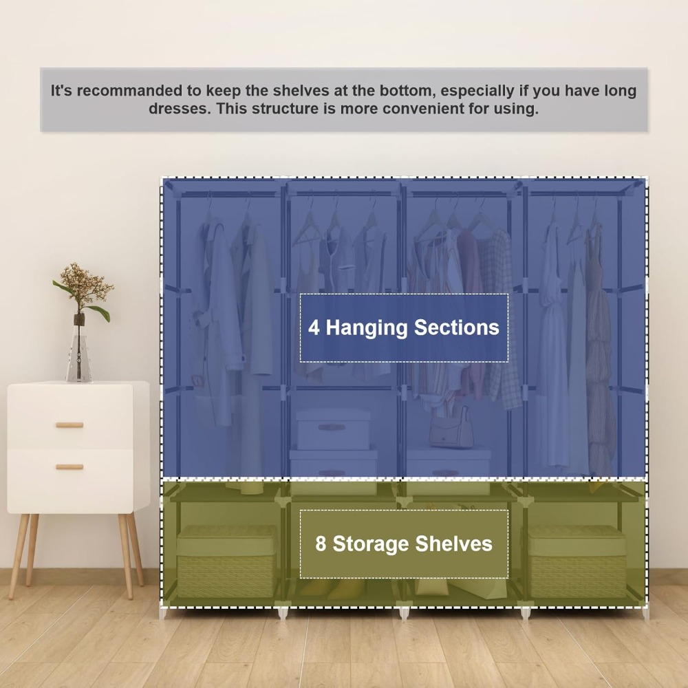 US Shipping Portable Closet Wa - Wardrobe Closet Portable Fabric Cover 评论和价格