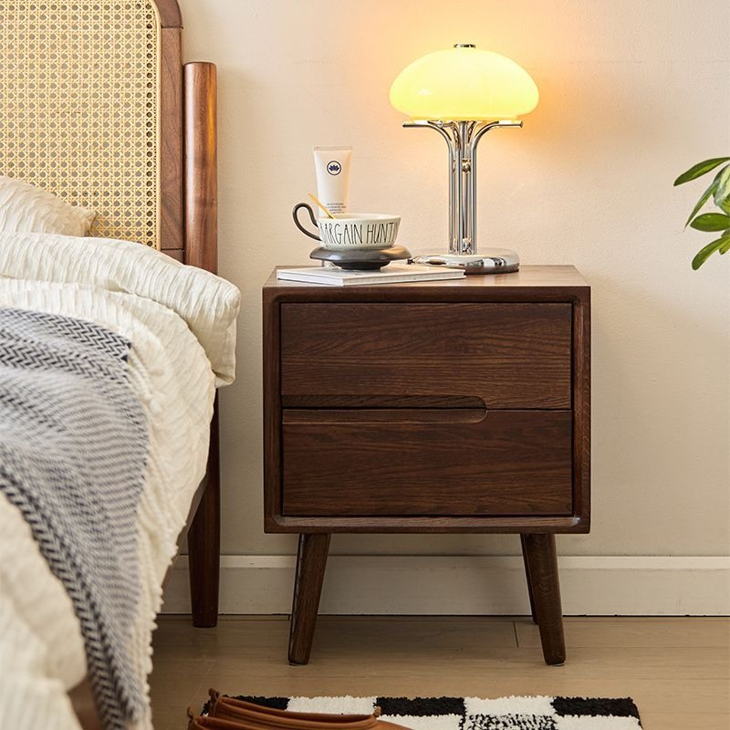 Wooden Bedside Tables Vintage  - Solid Wood Nightstand 2 Drawers 评论和价格