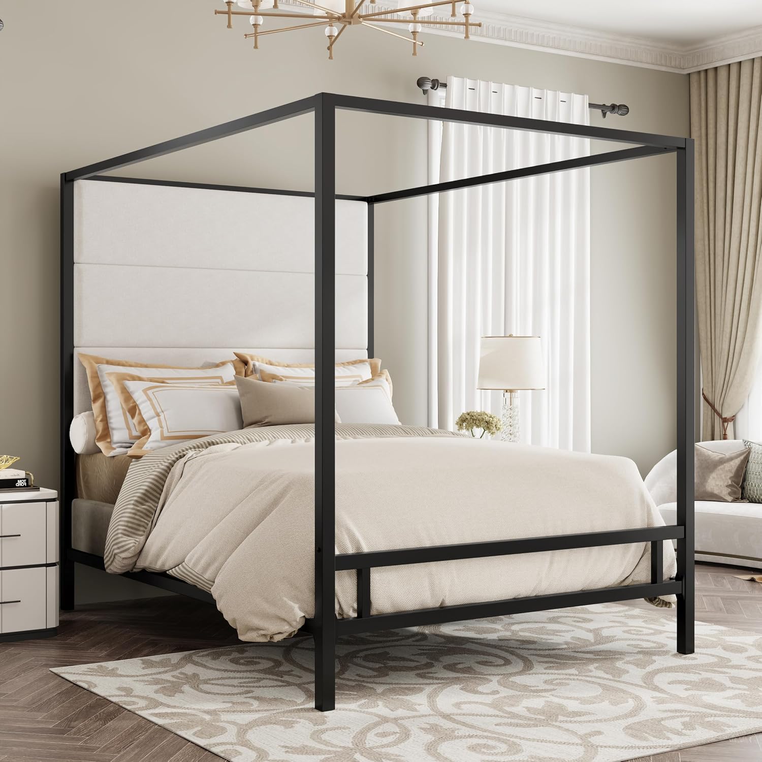 Queen Canopy Bed Frame Metal 4 - Canopy Bed Frame Metal Queen 评论和价格