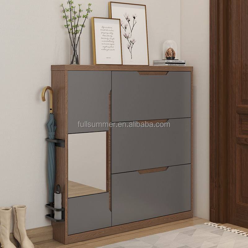 Slim Shoe Cabinet, 17cm/6.7 in - Shoe Rack Cabinet Narrow Entryway 评论和价格