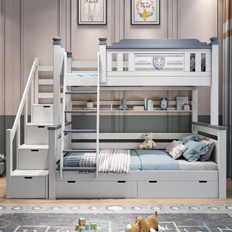 ！@2025 Cheap Wooden Kids Bedro - Bunk Bed With Stairs And Slide 评论和价格