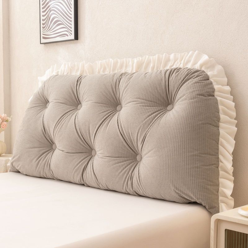 Ruffled Headboard Pillow Lumba - Headboard Cushion Backrest Tatami 评论和价格