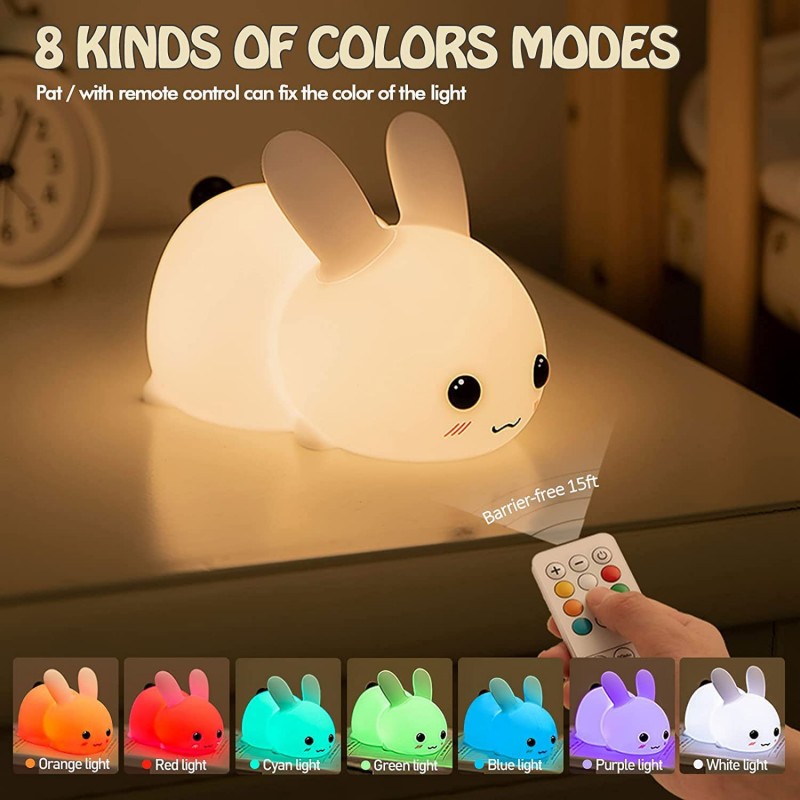 LED Rabbit Night Light Remote  - Floating Nightstand With Led Light 评论和价格