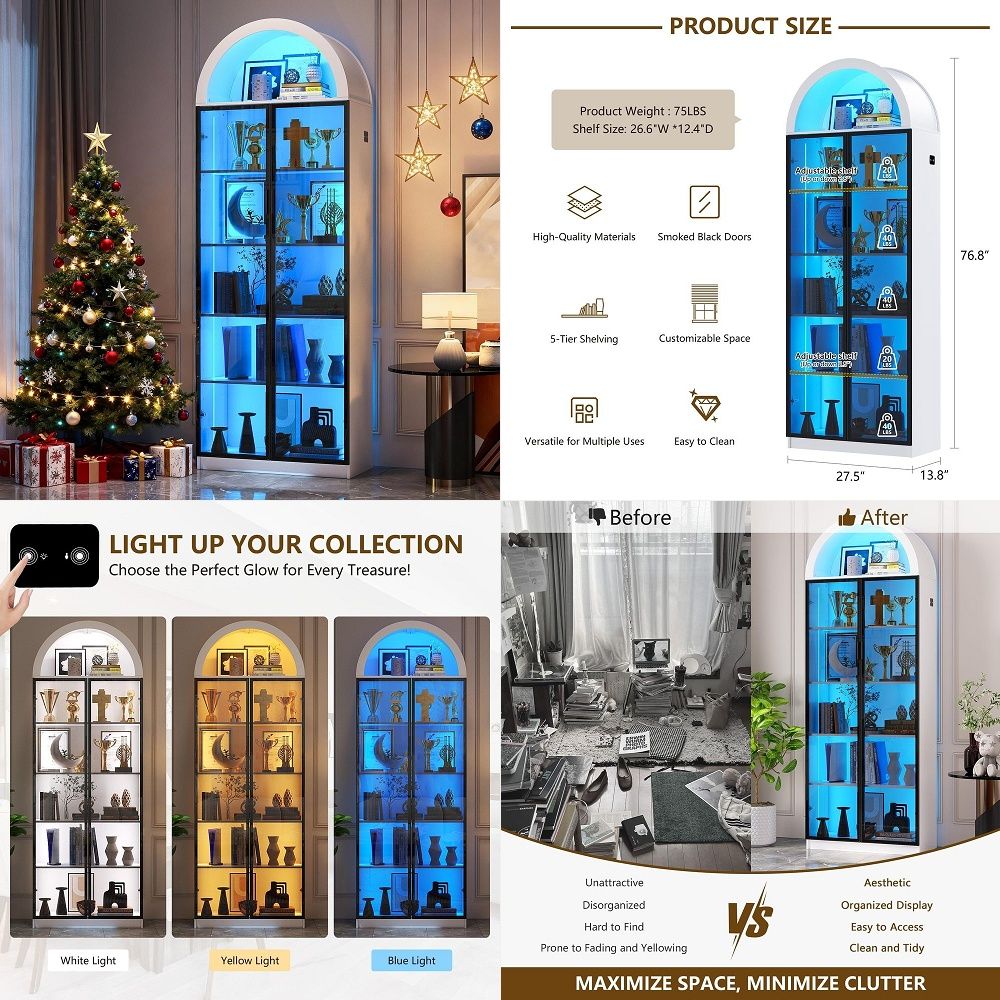 Display Cabinet with Doors and - Storage 评论和价格