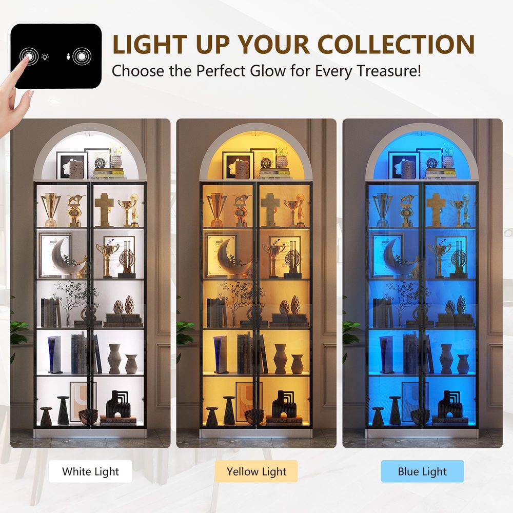 Display Cabinet with Doors and - Storage 评论和价格