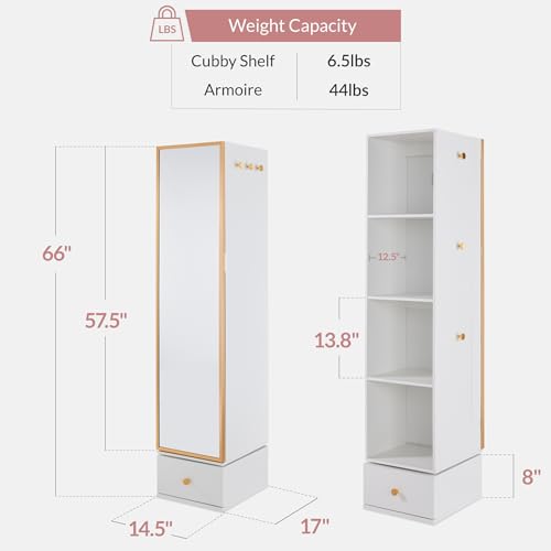 Rotating Mirror w/Storage Cabi - Full Length Mirror Jewelry Armoire 评论和价格