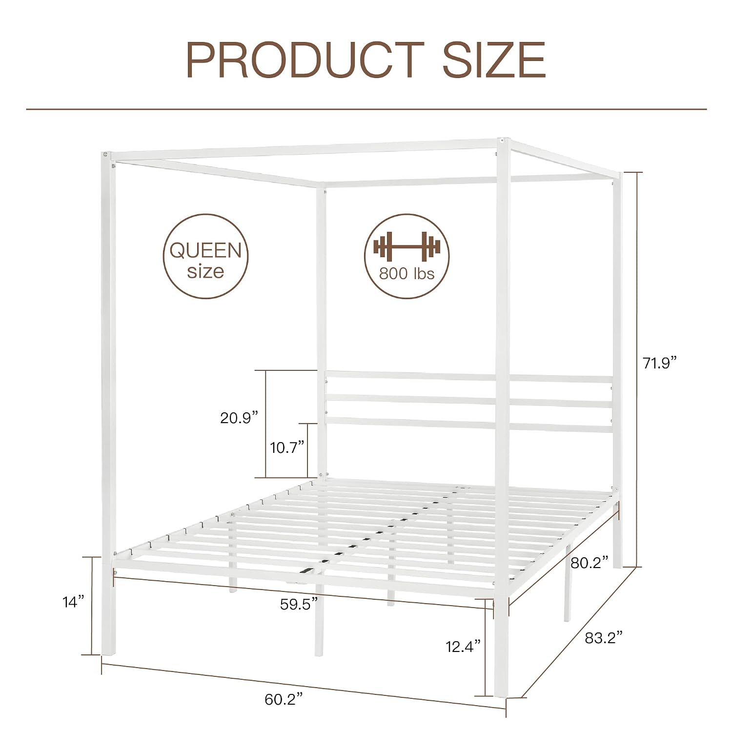 Metal Canopy Bed Frame Queen S - Canopy Bed Frame Metal Queen 评论和价格
