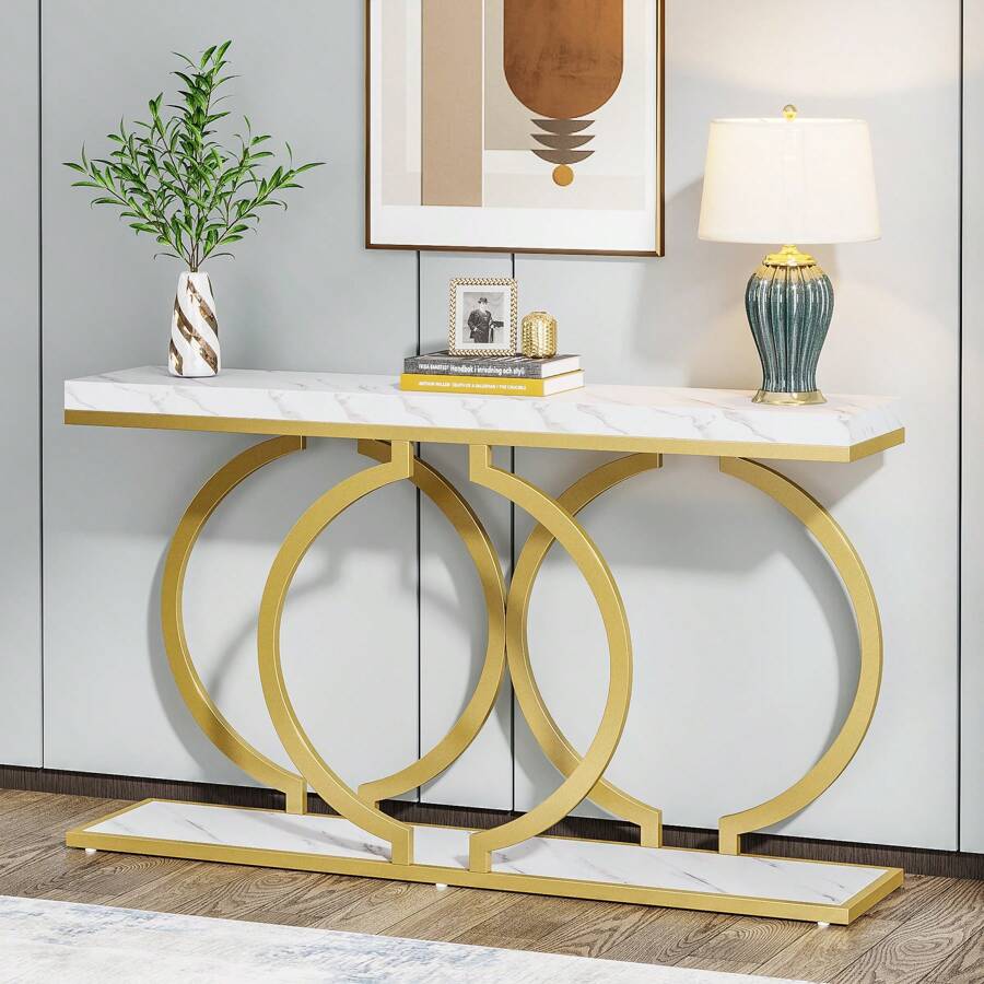 Inch Modern Gold Console Table - Sofas 评论和价格