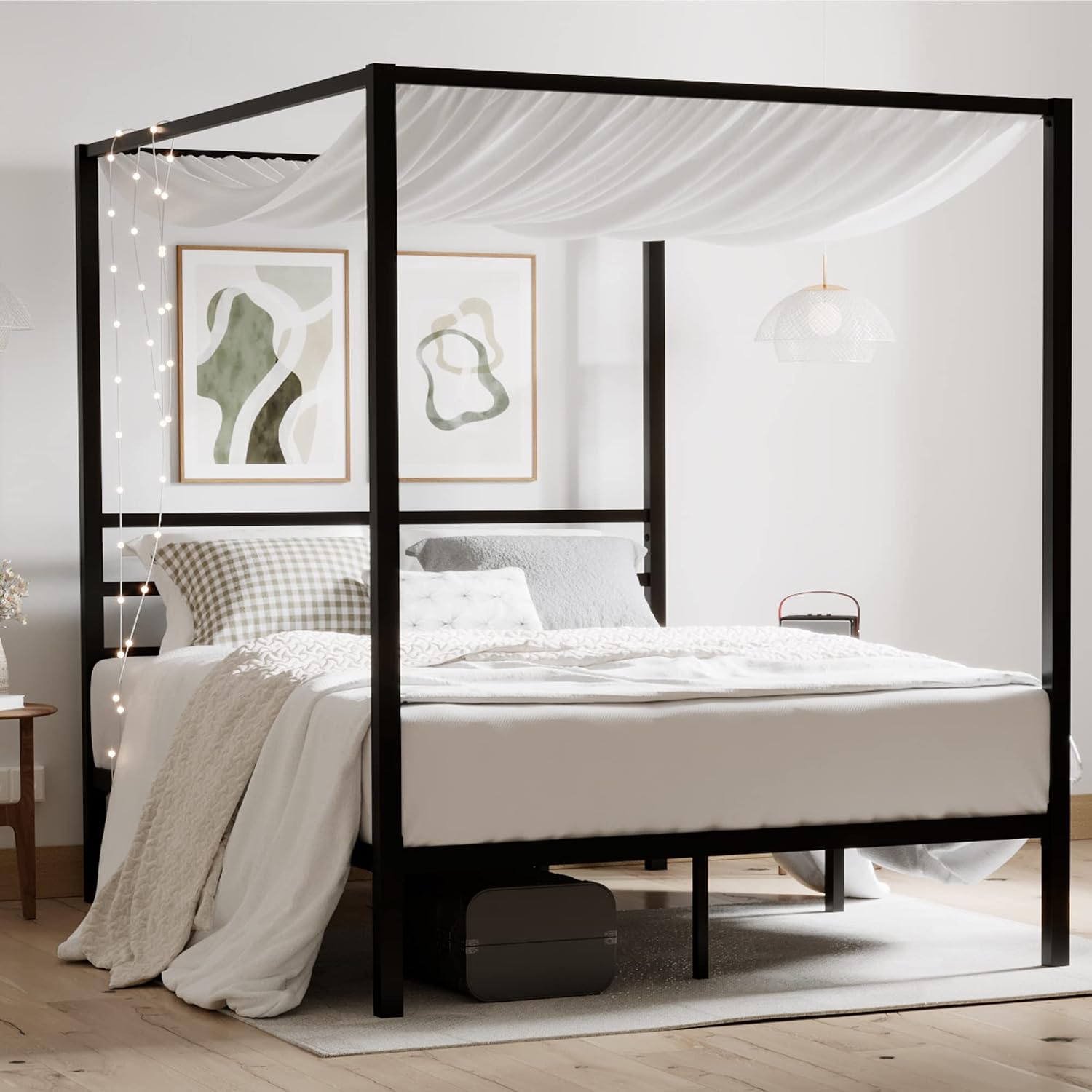 Queen Metal Canopy Bed Frame H - Canopy Bed Frame Metal Queen 评论和价格