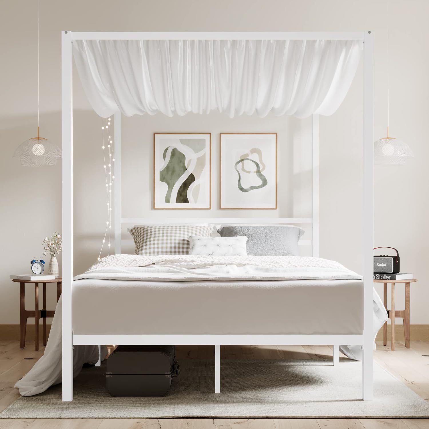 Queen Metal Canopy Bed Frame H - Canopy Bed Frame Metal Queen 评论和价格